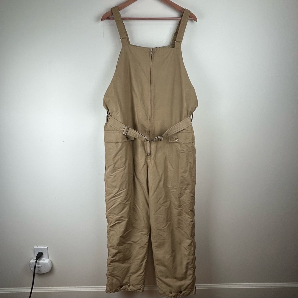 Vintage 80’s Eddie Bauer Goose Down Overalls Bibs L Outdoors Hunting Workwear